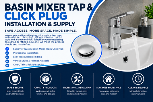 Installation and supply for a new Basin Mixer Tap and click plug